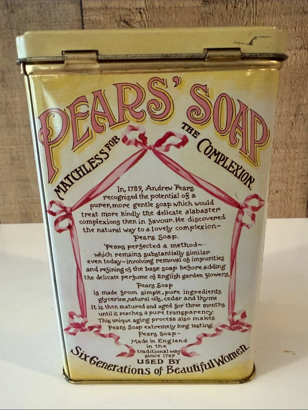 Pears' Soap Vintage Decorative Tin - Yellow